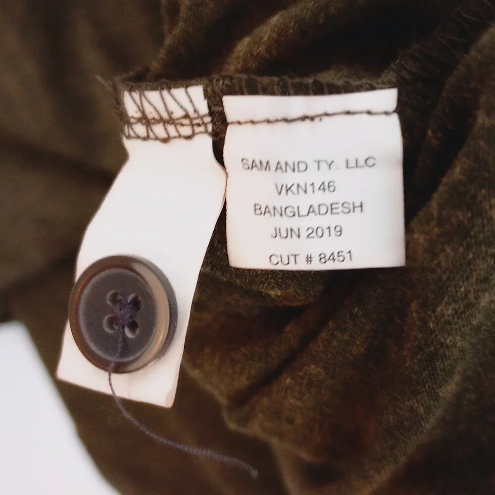 Tailor Vintage Dark Heather Green Men's Henley Shirt - Picture 9 of 9